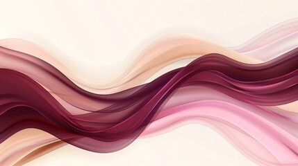 Luxurious burgundy waves mingle with mauve on white for an elegant vector backdrop.