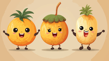 Manggo fruit cartoon mascot characters 2d flat cartoon