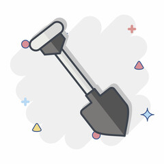 Icon Shovel. related to Mining symbol. comic style. simple design editable. simple illustration