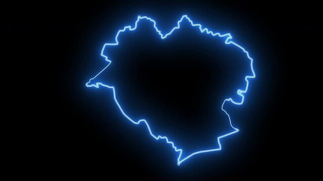 map of Oradea in romania with glowing neon effect