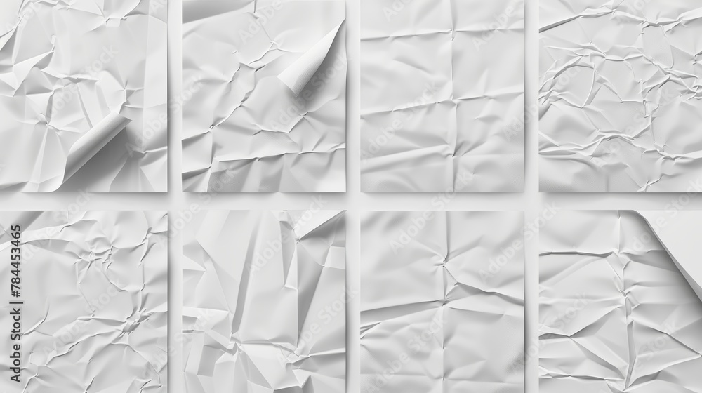 Aufkleber the mockup image shows creases and wrinkles on a white a4 vertical sheet. an empty rough folded card