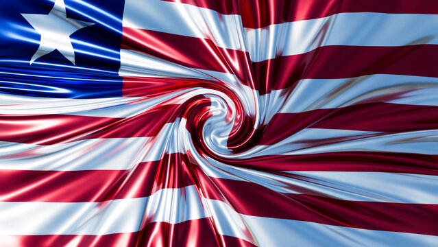 Liberian Flag Twirl - A Spirited Spin of National Colors and Lone Star