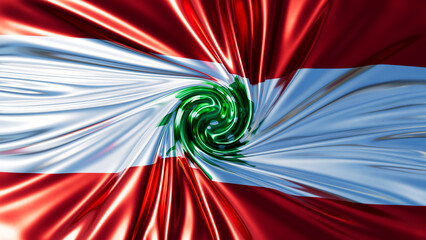 Lebanese Flag Vortex - A Spiraling Dance of National Colors and Cedar Tree
