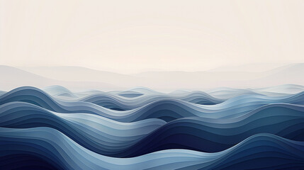 Pale sky waves provide a calm and collected vibe for technology-themed designs. - obrazy, fototapety, plakaty