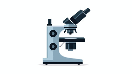 Microscope vector icon. Style is flat symbol black