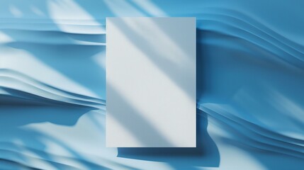 Obraz premium Flyer mockup, white board on blue background, shiny futuristic space creativity fashion