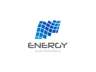 Sustainable Energy logo.  solar panel logo 