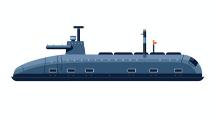 Military submarine icon. Simple illustration of mil
