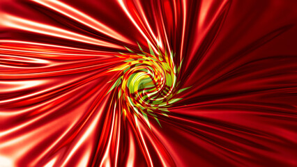 Kyrgyzstan Flag Vortex - A Hypnotic Swirl of National Red and Yellow