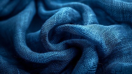 close up of blue wrinkled fabric