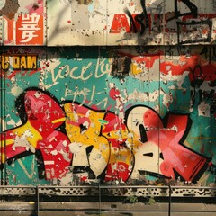 A graffiti painted on street wall