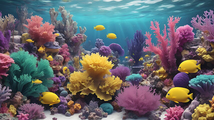 Fototapeta na wymiar Wonderful and beautiful underwater world with corals and tropical 