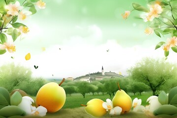 easter background with eggs made by midjourney