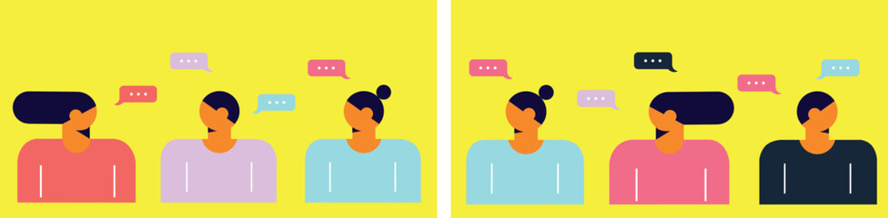 Technology abstract background. Work online, freelancing, education. Cartoon style. Vector illustration