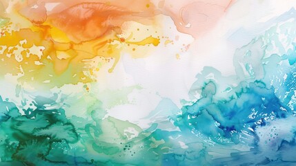 A rainbow watercolors splash background