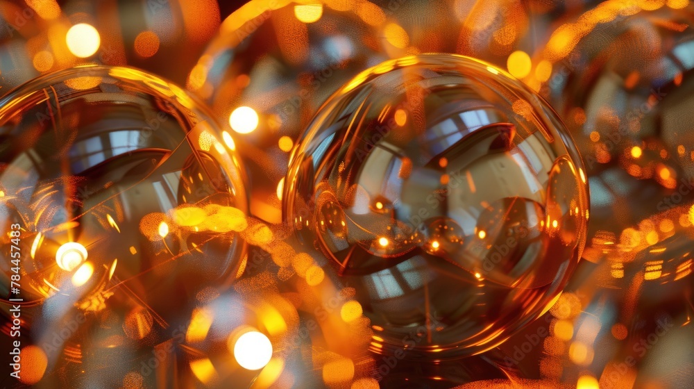 Poster a close up image of glass balls, ideal for various design projects