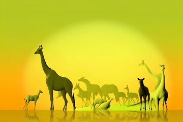 Fototapeta na wymiar giraffe in the savannah made by midjourney