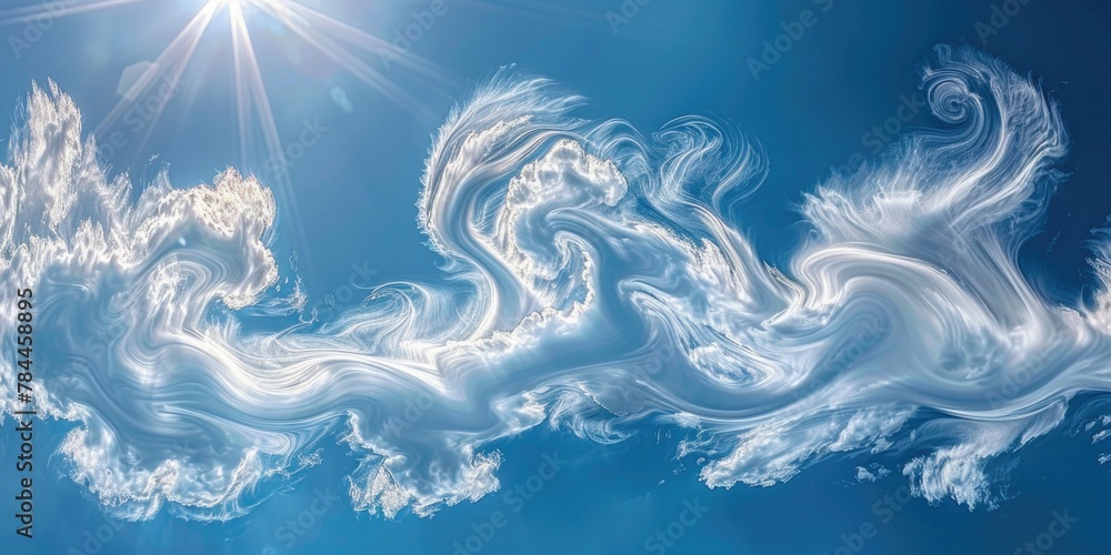 Poster Sunlight breaking through the clouds, suitable for various concepts