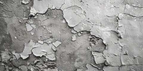 A black and white photo of peeling paint on a wall. Suitable for background or texture use