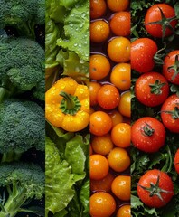 Assorted vegetables collage