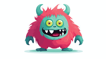 Monster draw 2d flat cartoon vactor illustration isolated