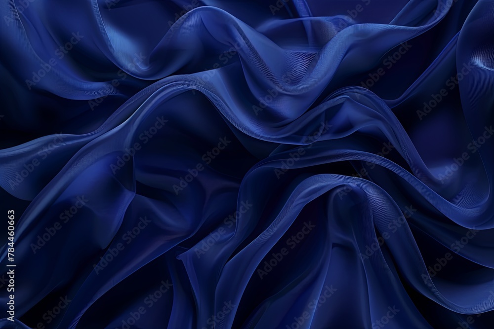 Poster dark blue color. abstract dark elegant background with space for design. soft wavy folds. drapery. g