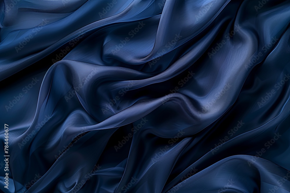 Poster dark blue color. abstract dark elegant background with space for design. soft wavy folds. drapery. g