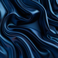 Fototapeta premium Dark blue color. Abstract dark elegant background with space for design. Soft wavy folds. Drapery. Gradient. generative ai