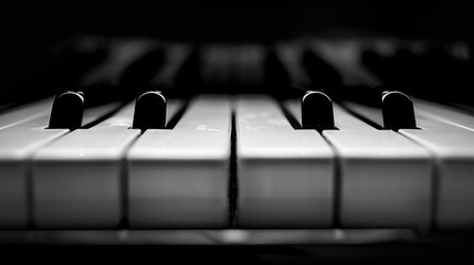 A close-up shot of a piano keyboard. Suitable for music related projects