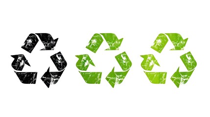 Obraz premium Illustration of Recycle Symbols with Circuit Board Patterns. Perfect for Eco and Tech Concepts. Digital Art Design. Environment-Friendly Imagery. AI