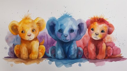 watercolour cute animals