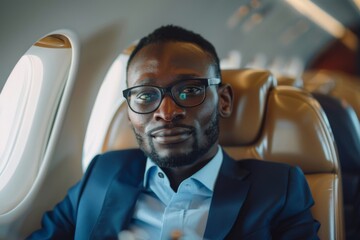 A man values his privacy on a flight in business class, where he can unwind and refocus on his goals