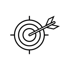 Target Lineal Icon Symbol Vector. Black Outline Target Icon