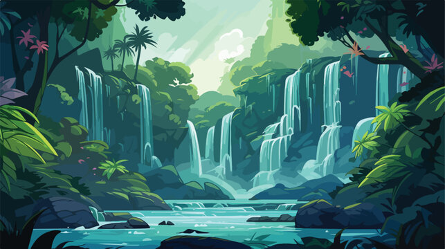 Mystical waterfall hidden deep within lush jungle 2
