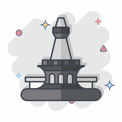 Icon Jakarta. related to Capital symbol. comic style. simple design editable. simple illustration