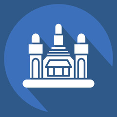 Icon Bangkok. related to Capital symbol. long shadow style. simple design editable. simple illustration