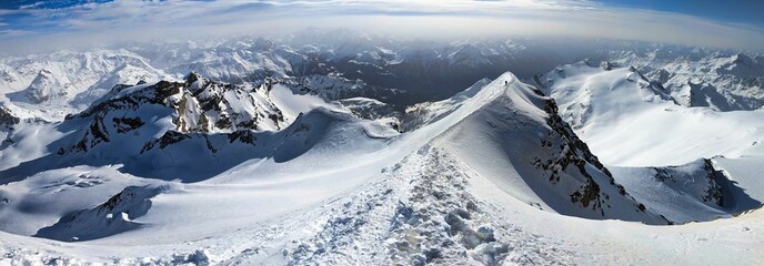 Ski tour to the Piz Palü in the Bernina group in the canton of Graubünden. Ski mountaineering on...