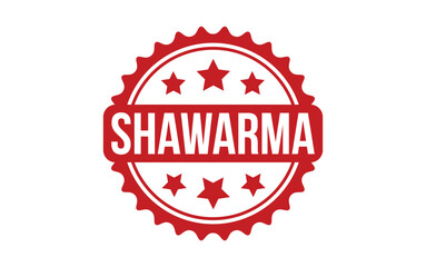 Shawarma Stamp. Red Shawarma Rubber grunge Stamp