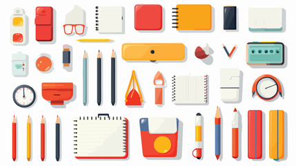 Notebooks and writing tools vector illustrations se