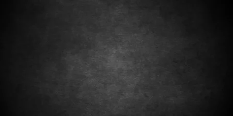 Foto op Plexiglas Dark black wall grunge textured concrete backdrop background. Panorama dark grey black slate gradient background or texture. Vector black concrete texture. Stone wall background. © MdLothfor