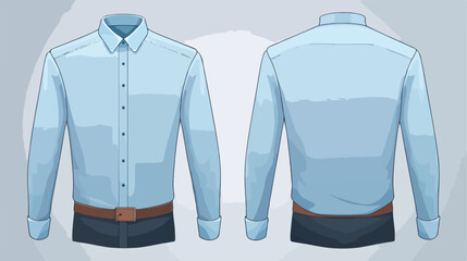 Office shirt mockup vector illustration front and b