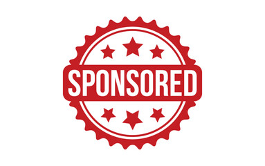 Sponsored Stamp. Red Sponsored Rubber grunge Stamp