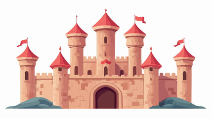 Old castle icon. Cartoon illustration of castle vector