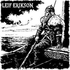 Leif Erikson aboard his Norse ship, symbolizing exploration and adventure in the Viking Age.