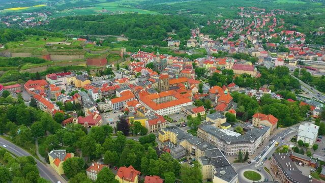 Panorama Old Town Fortress Klodzko Twierdza Aerial View Poland