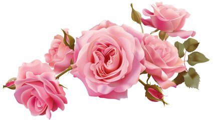 pink rose isolated on white background