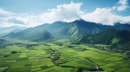majestic mountain agriculture landscape