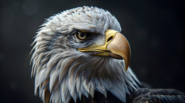 A Majestic Bald Eagle in a Cinematic,Photographic Style with Details and Minimalist Composition