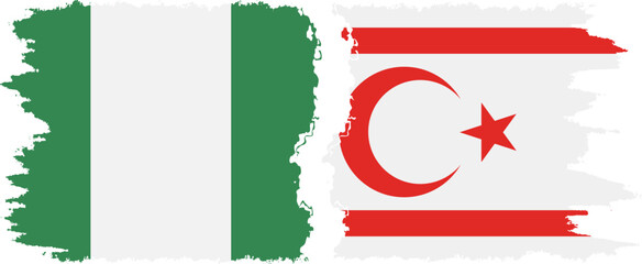 Turkish Republic of Northern Cyprus and Nigeria grunge flags conne
