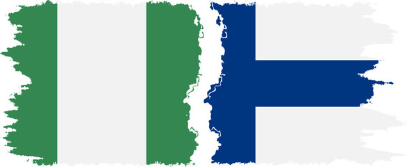 Obraz premium Finland and Nigeria grunge flags connection vector